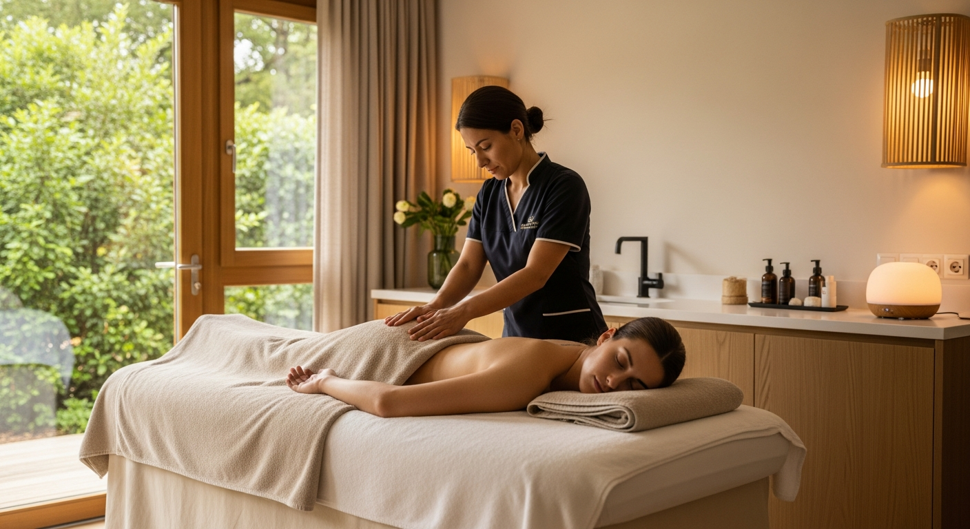 Gros plan sur une séance de massage relaxant dans un spa